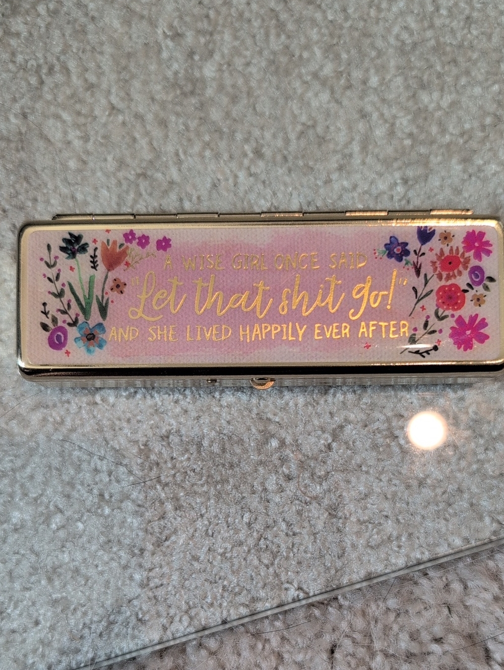 Natural Life Pink Floral Pill Case
